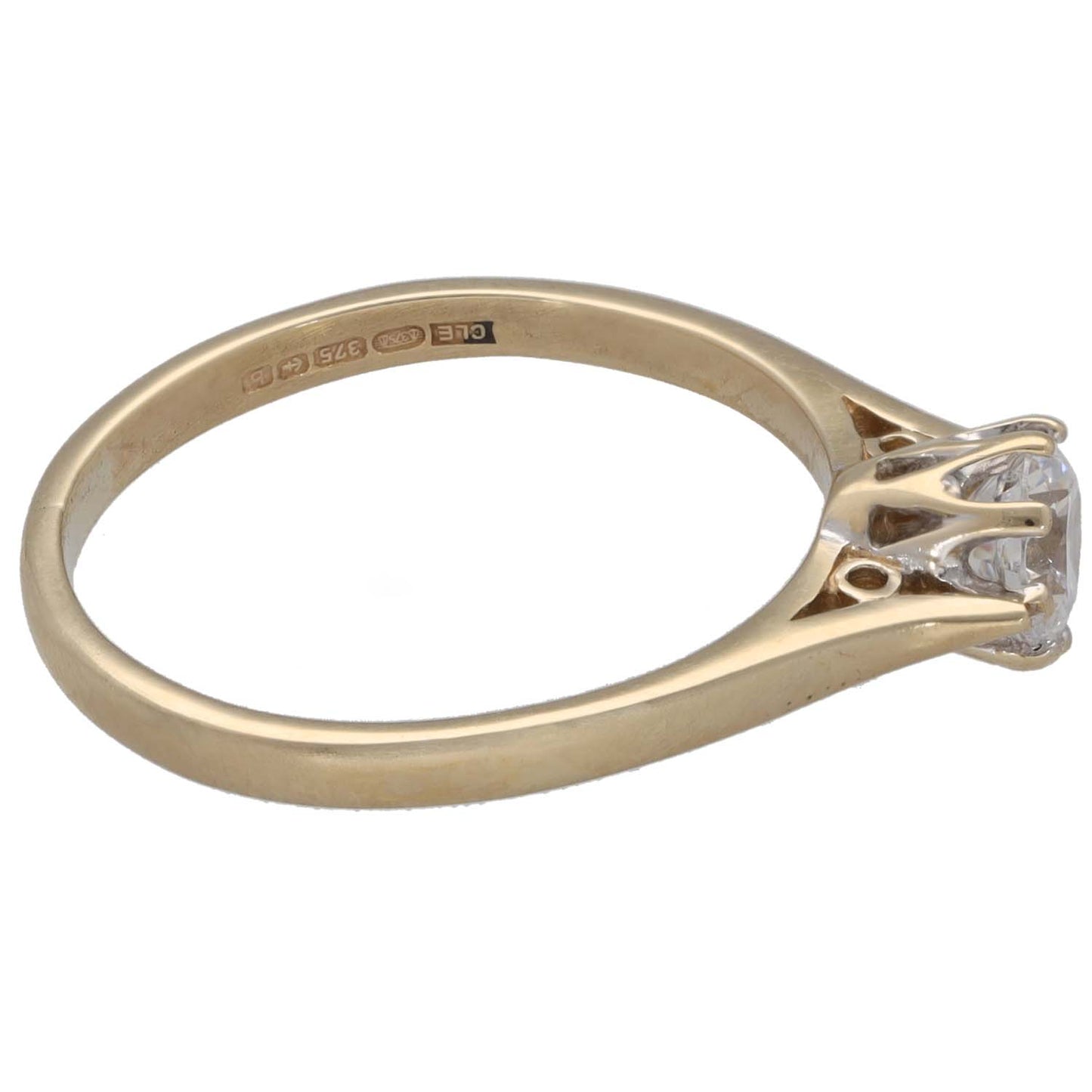 9ct Gold Cubic Zirconia Single Stone Ring Size N