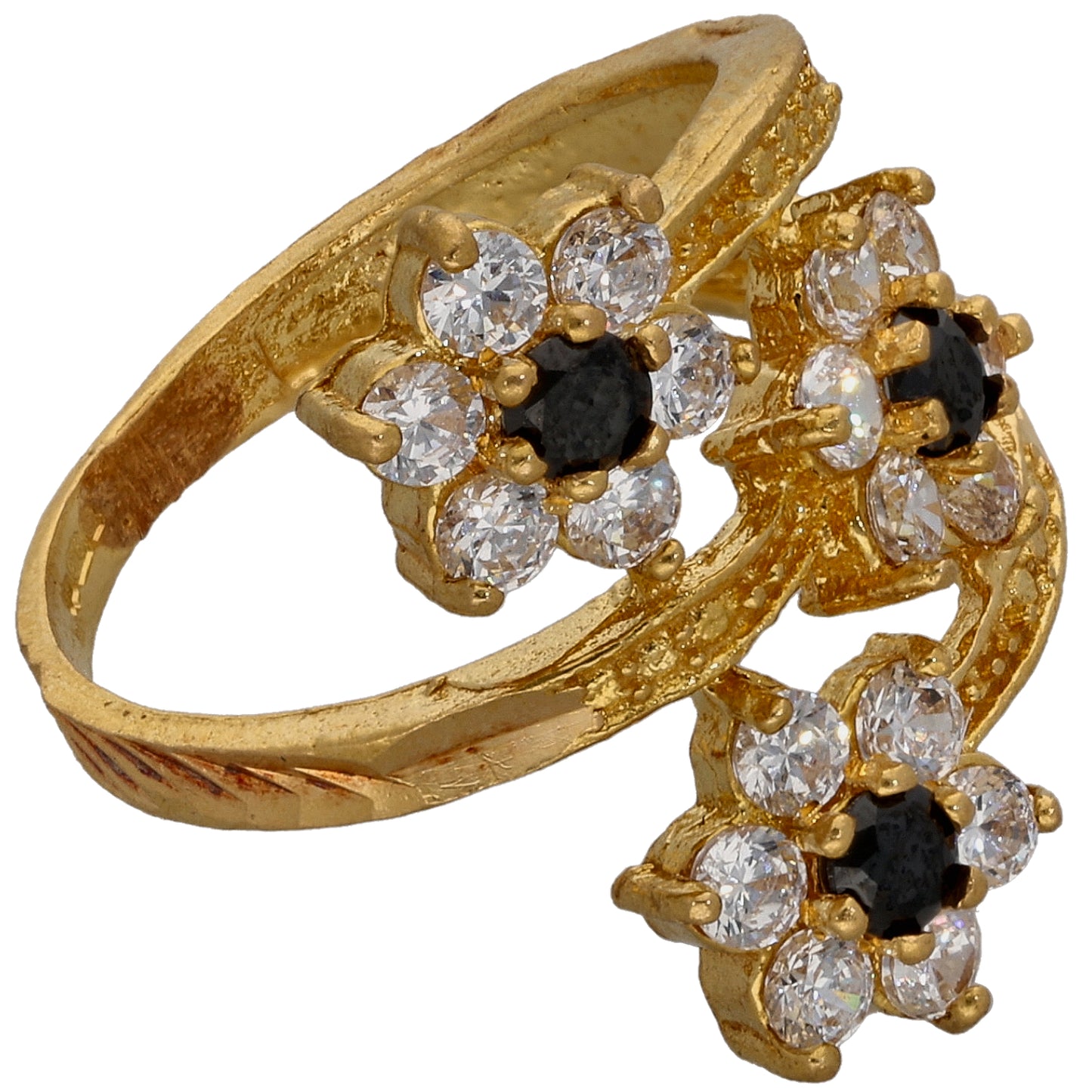 22ct Gold Imitation Gems Dress/Cocktail Ring Size K