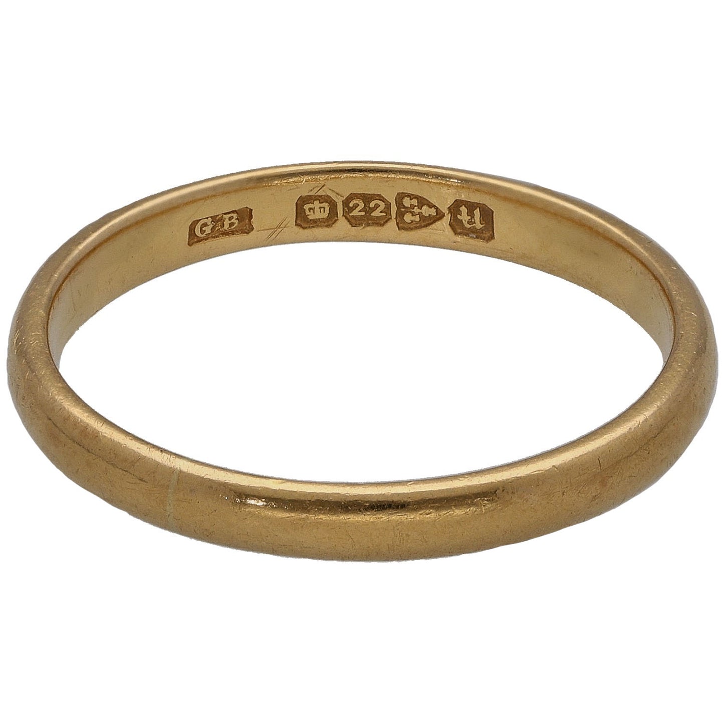 22ct Gold Plain Wedding Ring Size S