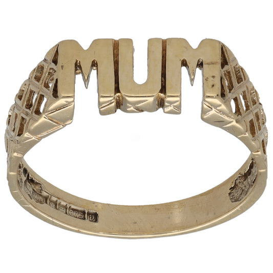 9ct Gold Mum Ring Size P