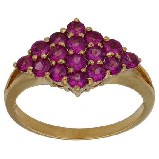 9ct Gold Garnet Dress/Cocktail Ring Size N