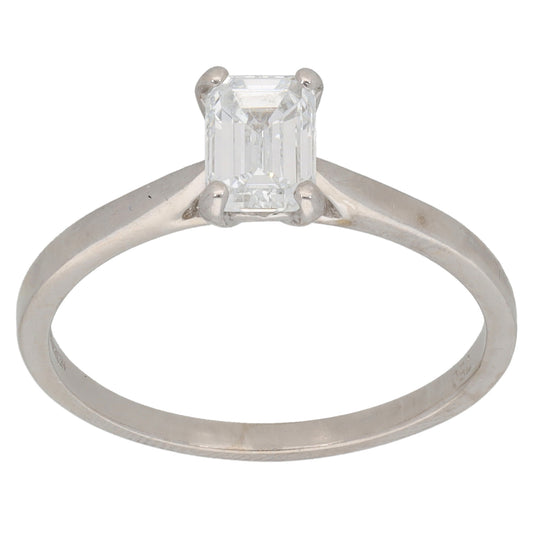18ct White Gold 0.80ct Diamond Solitaire Ring Size O