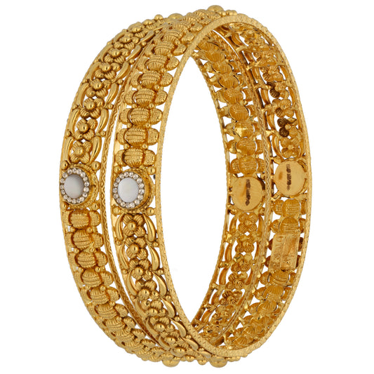 New 22ct Gold Mother of Pearl Set Of Bangles