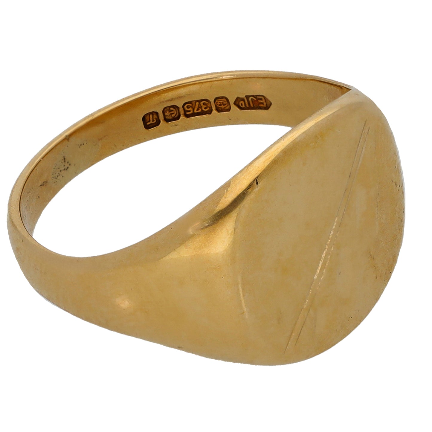9ct Gold Patterned Signet Ring Size O