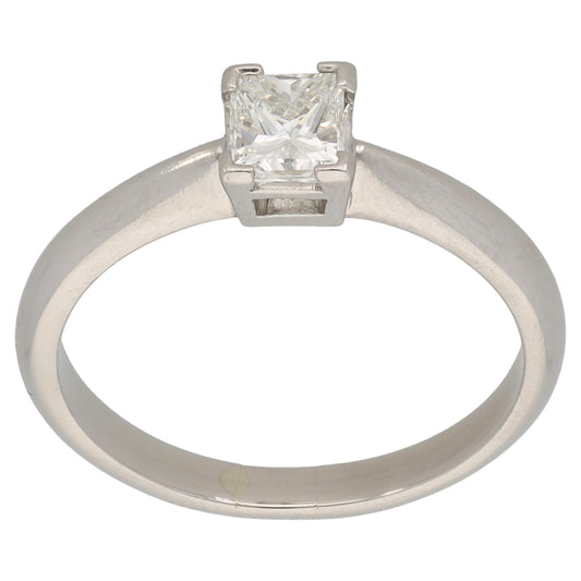 Platinum 0.59ct Diamond Solitaire Ring Size P
