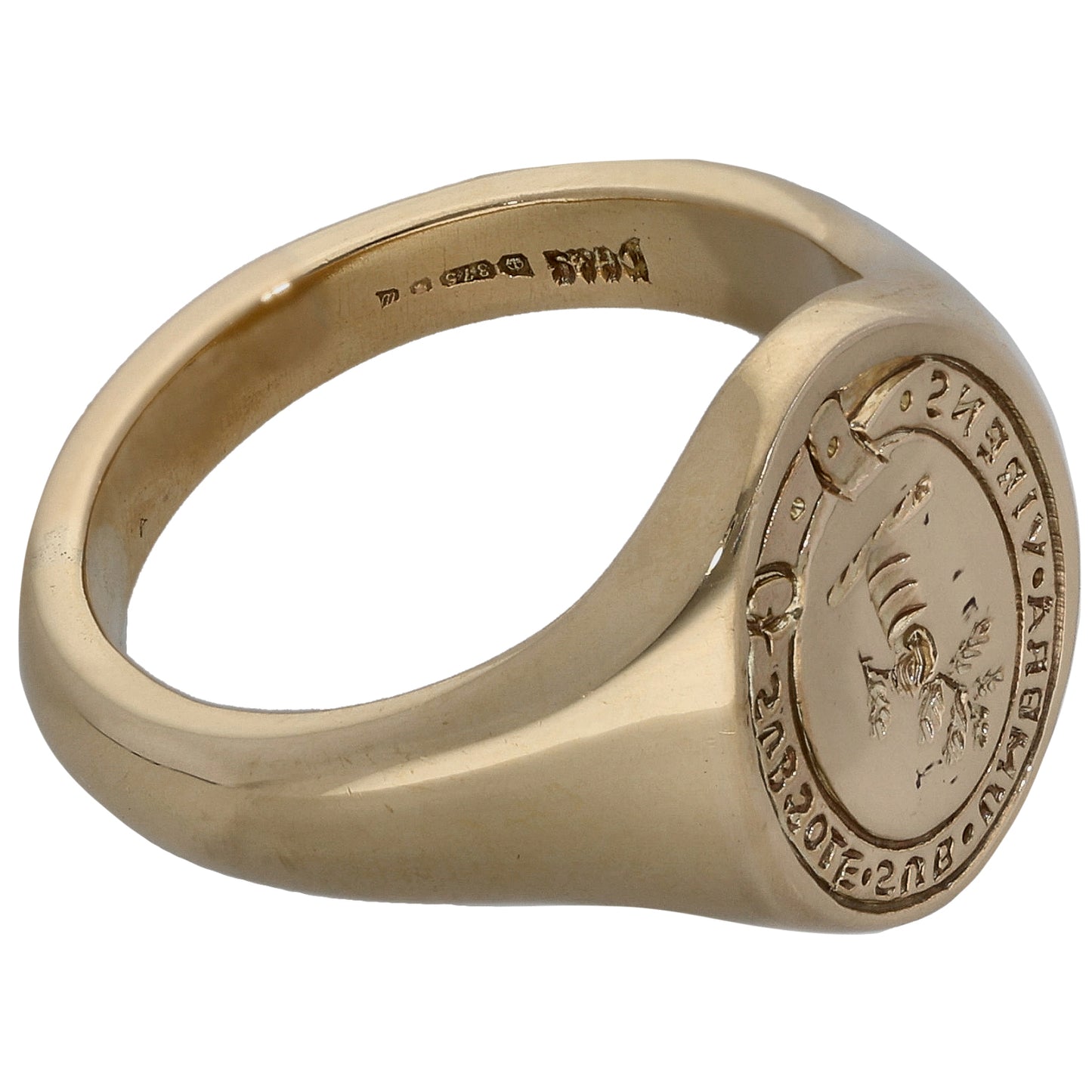 9ct Gold Emblem Ring Size R
