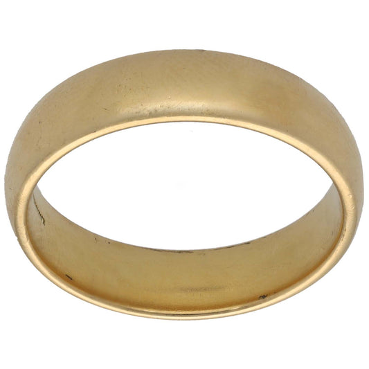 18ct Gold Plain Wedding Ring Size W