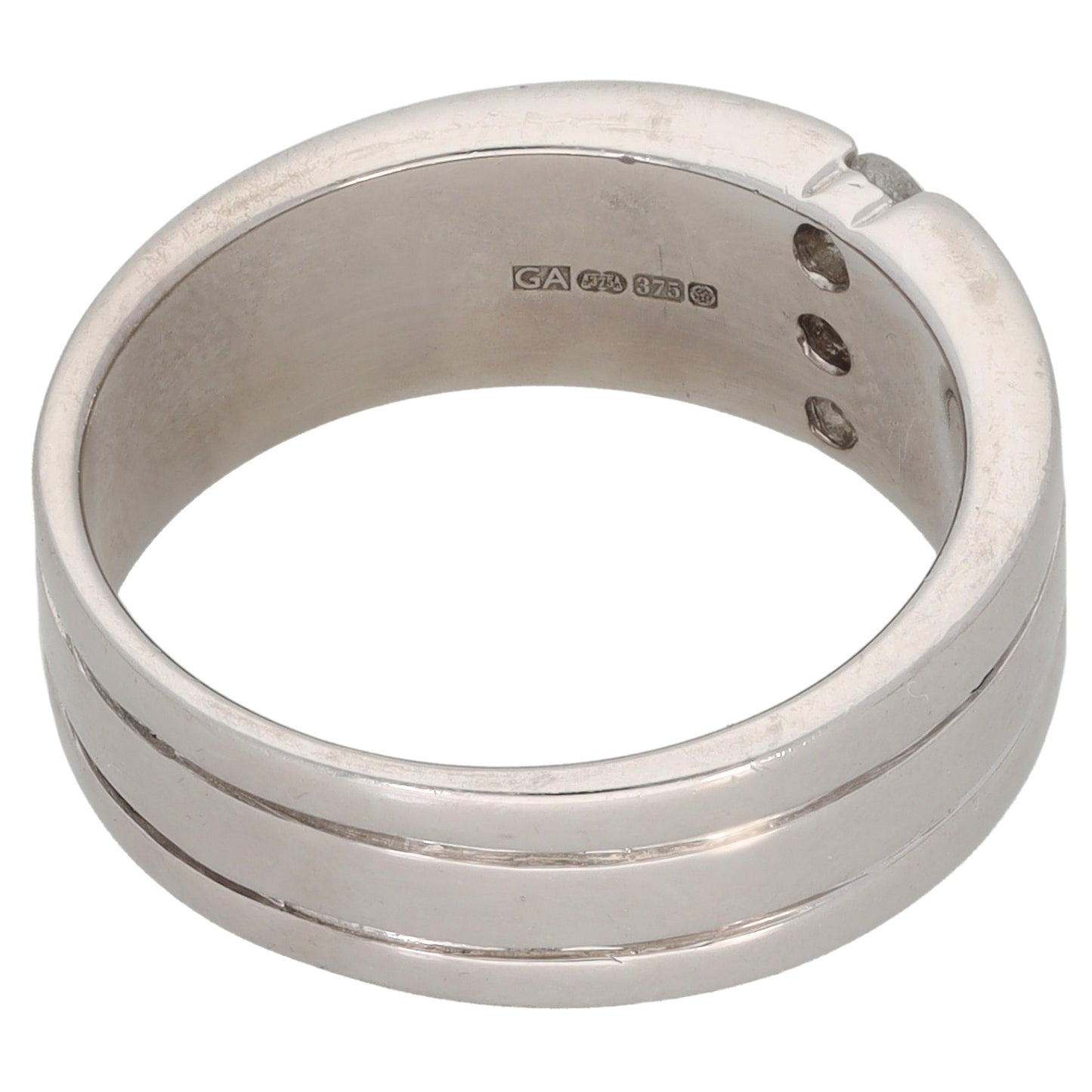 9ct White Gold 0.15ct Diamond Alternative Ring Size P