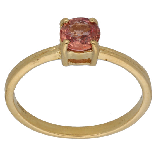 18ct Gold Sapphire Single Stone Ring Size N