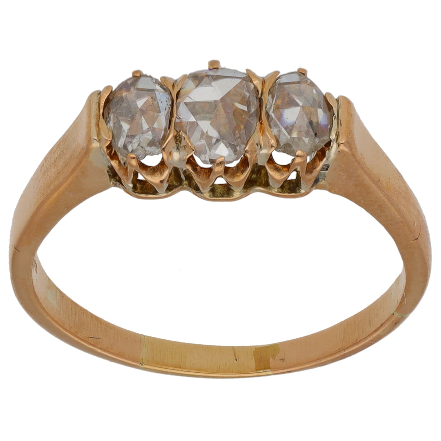 18ct Rose Gold 0.50ct Diamond Trilogy Ring Size P