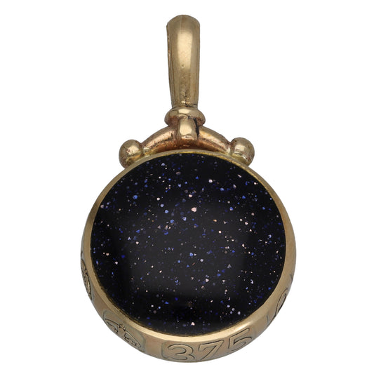 9ct Gold Goldstone & Blue John Dress/Cocktail Pendant