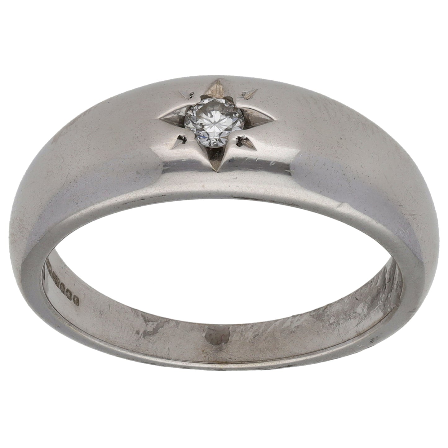 9ct White Gold 0.15ct Diamond Solitaire Ring Size V