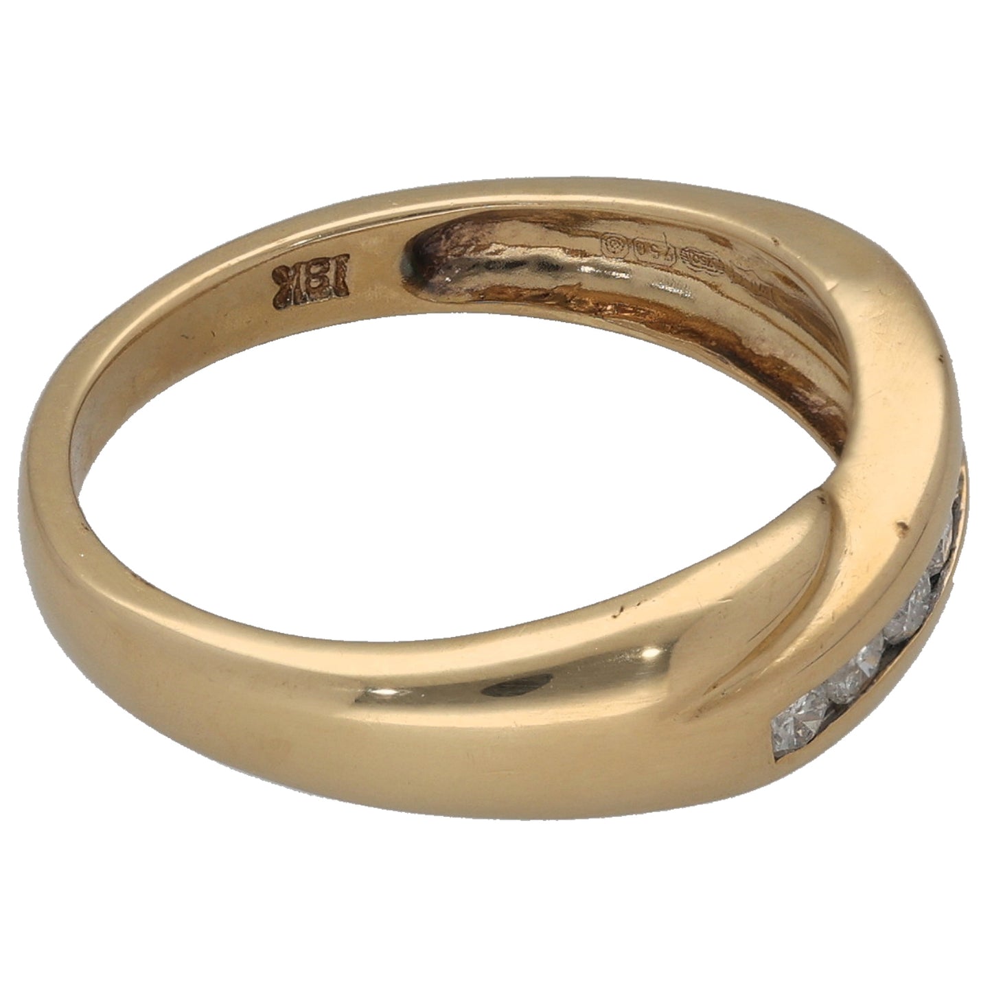 18ct Gold 0.25ct Diamond Half Eternity Ring Size O