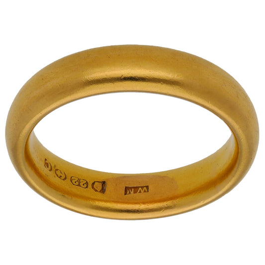 22ct Gold Plain Wedding Ring Size L