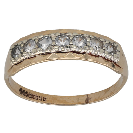 9ct Gold Cubic Zirconia Half Eternity Ring Size P