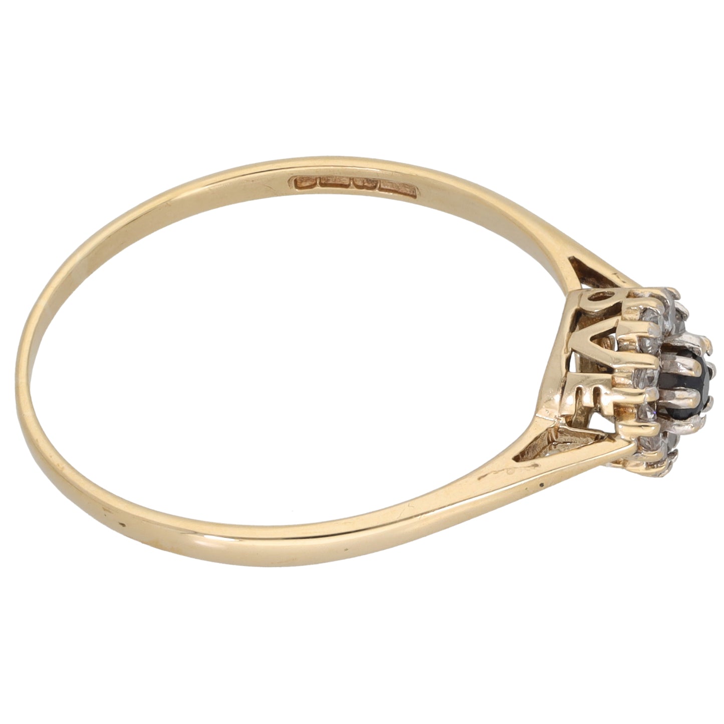 9ct Gold Sapphire & Cubic Zirconia Dress/Cocktail Ring Size X