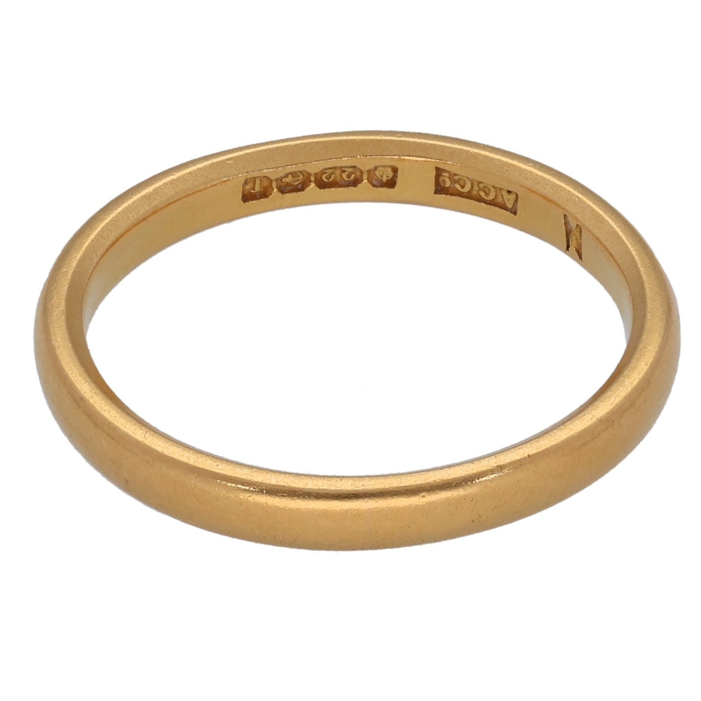 22ct Gold Plain Wedding Ring Size M