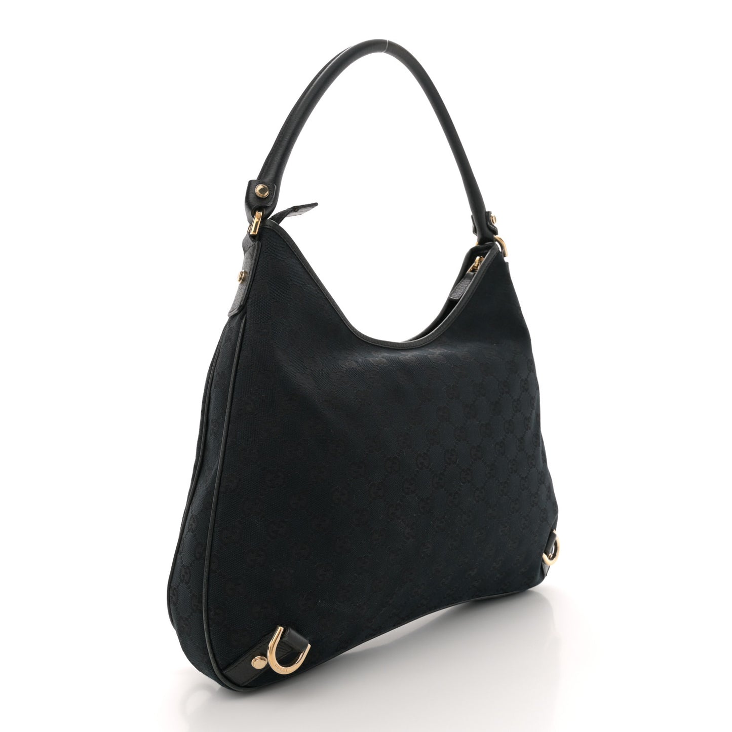 Gucci Abbey D Ring Monogram Hobo Bag - Black