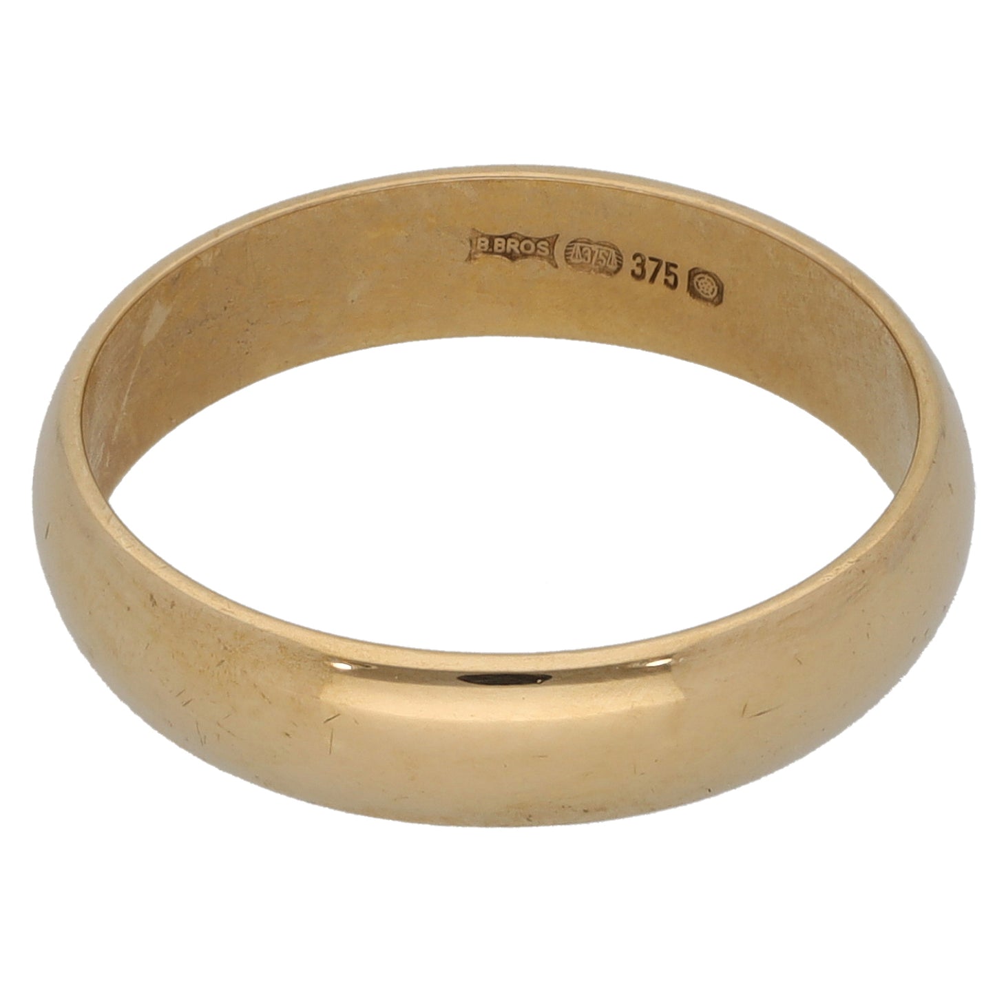 9ct Gold Plain Wedding Ring Size L