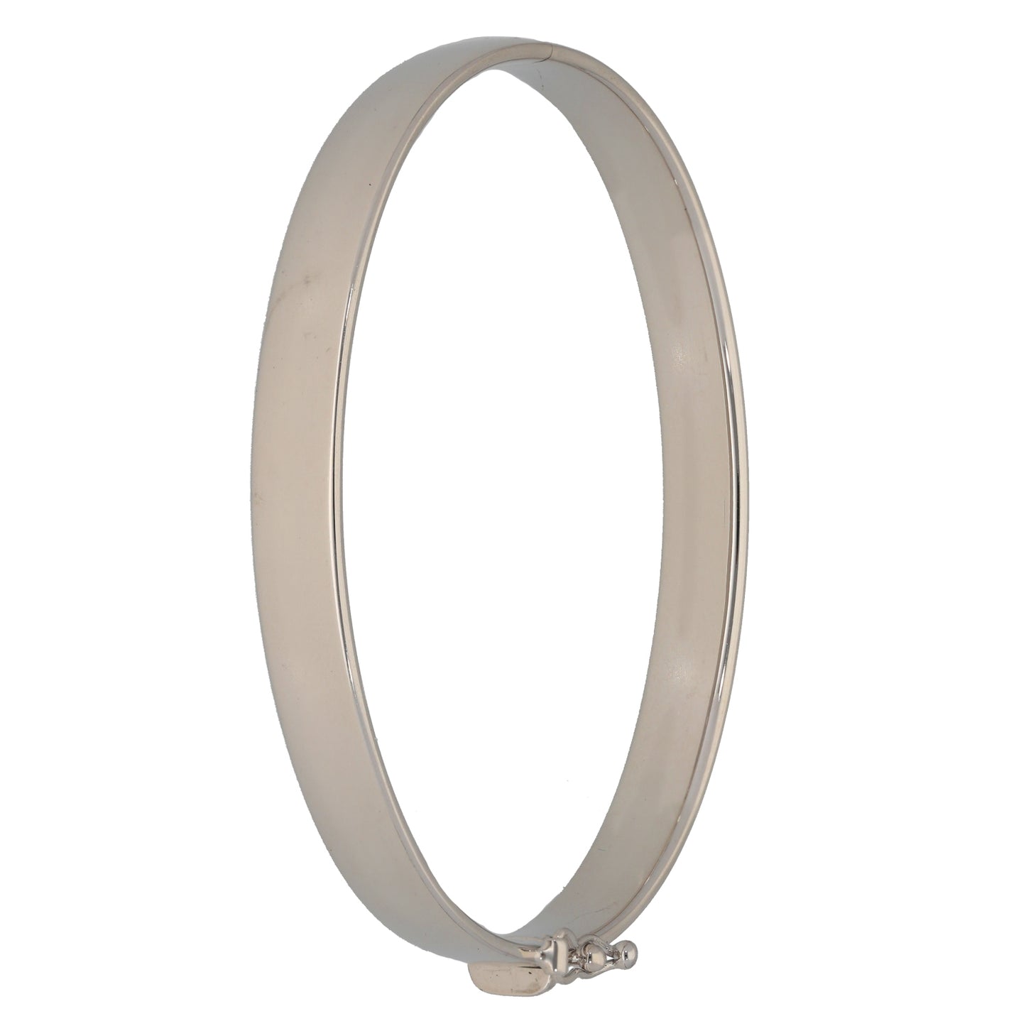 9ct White Gold Hinged/Clasp Bangle