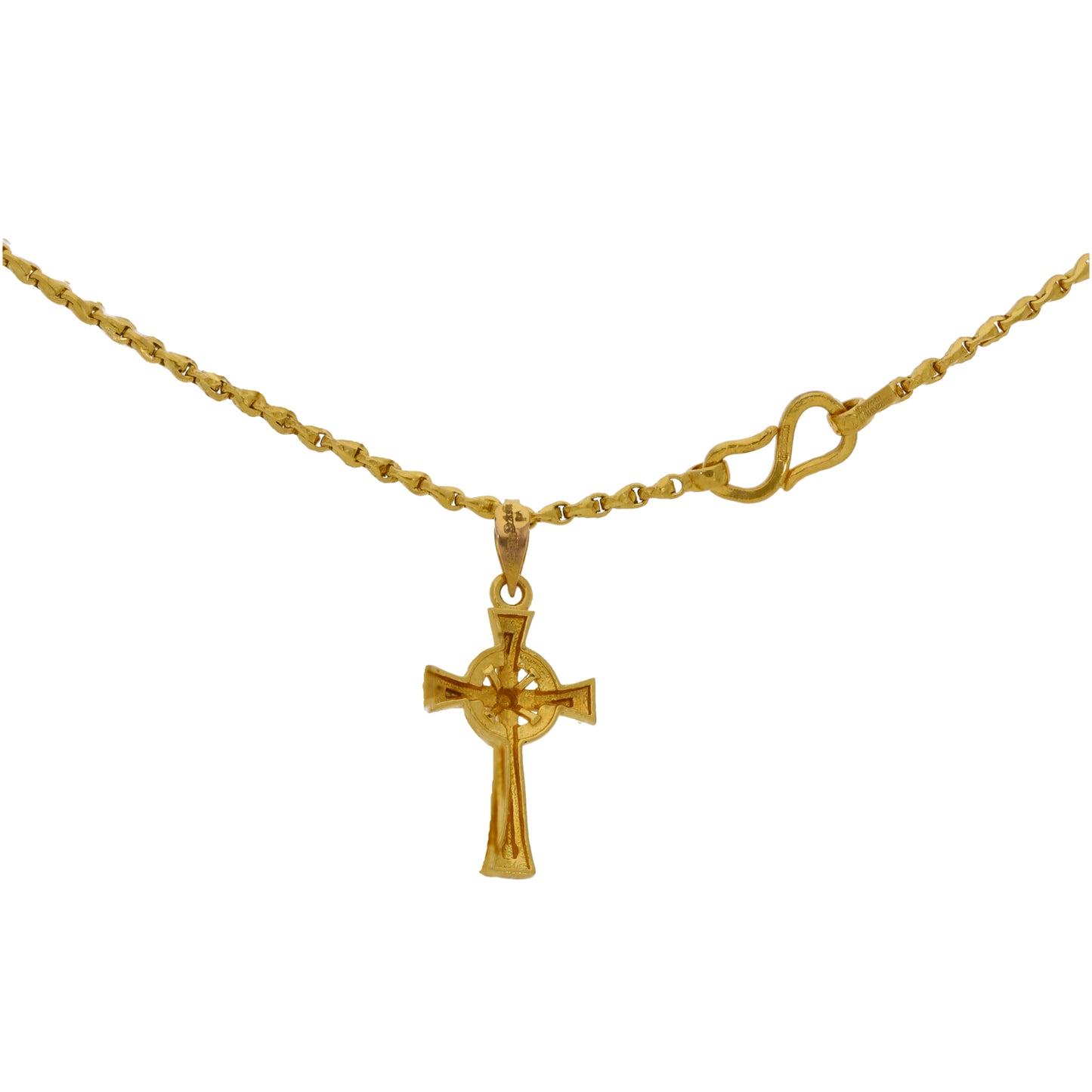 22ct Gold Cross Pendant With Chain