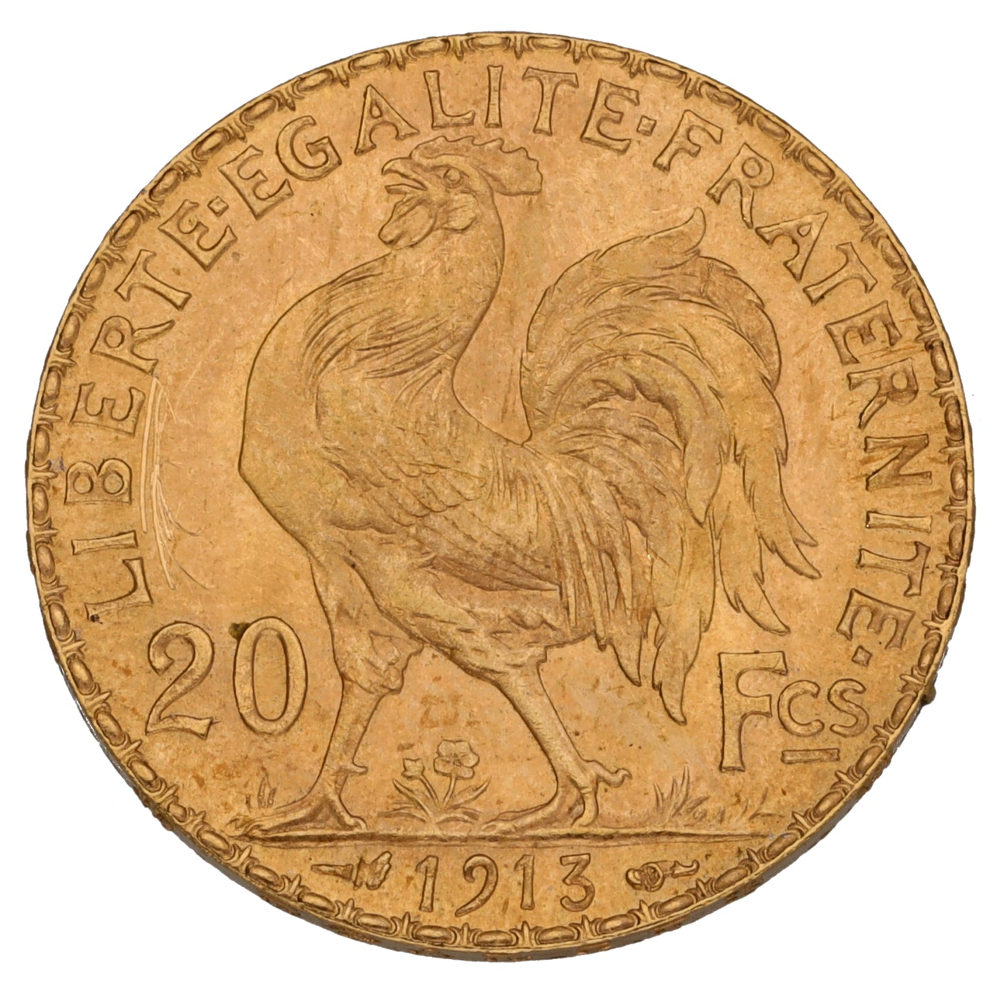 22ct Gold French 20 Francs Coin 1913