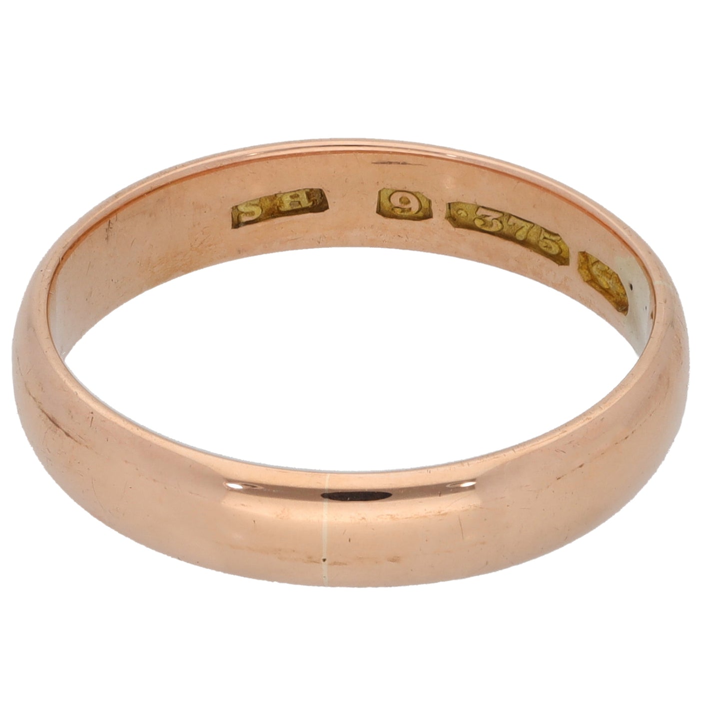 9ct Rose Gold Plain Wedding Ring Size P