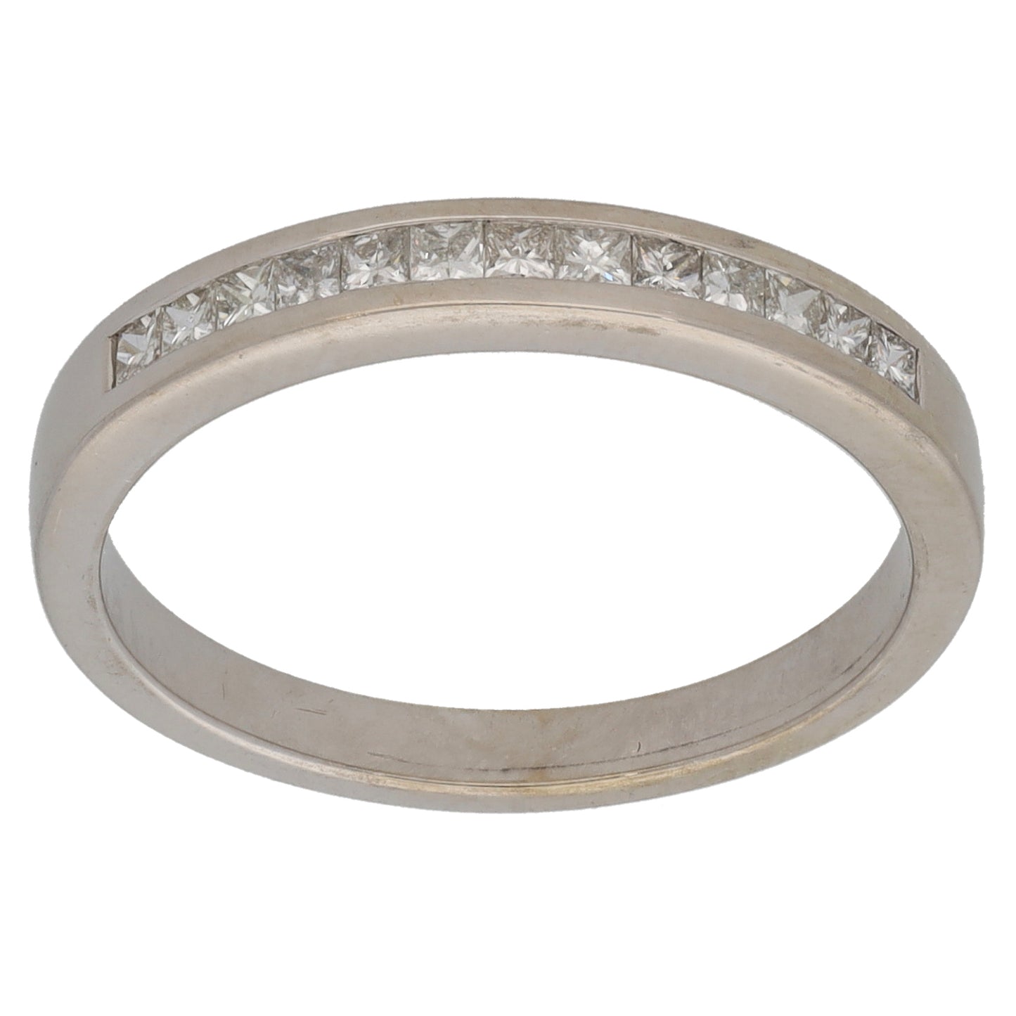 9ct White Gold 0.42ct Diamond Half Eternity Ring Size N