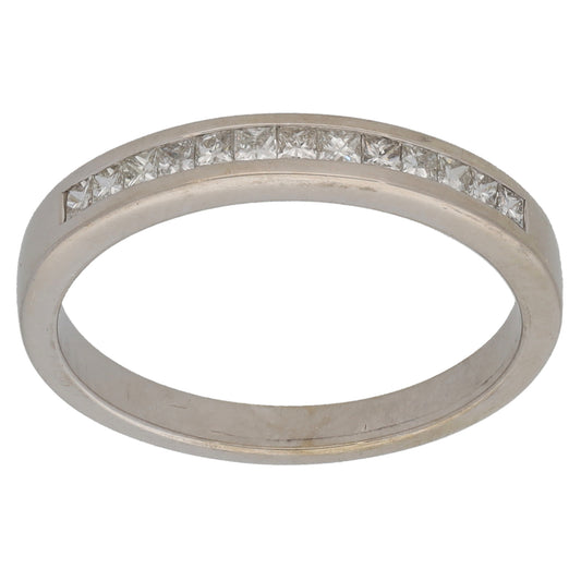 9ct White Gold 0.42ct Diamond Half Eternity Ring Size N