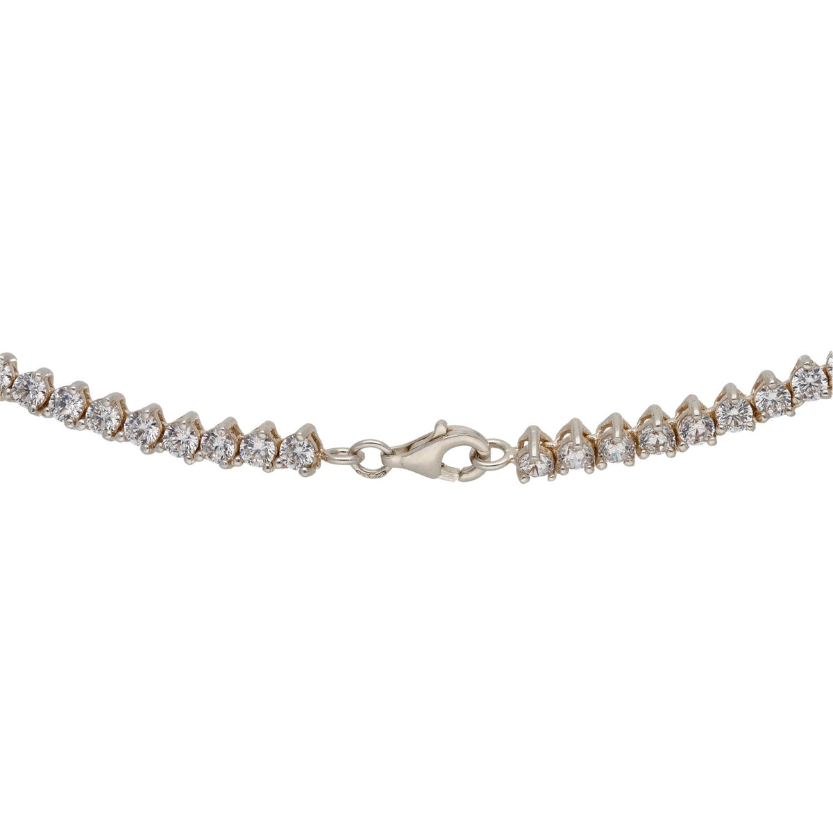 Sterling Silver Cubic Zirconia Fancy Necklace 17"