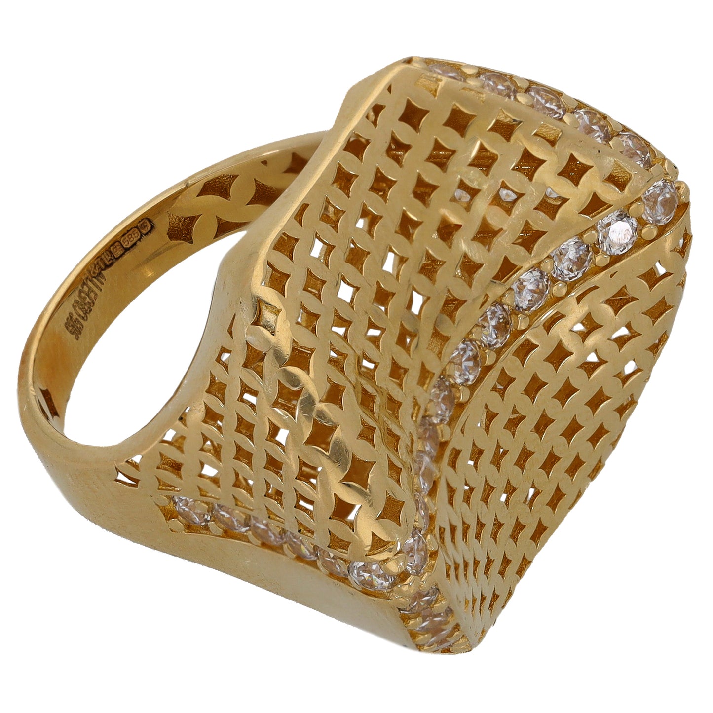 14ct Gold Cubic Zirconia Alternative Ring Size P