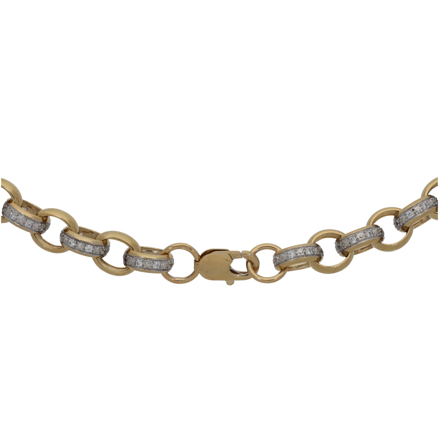 9ct Gold Cubic Zirconia Belcher Chain 26"
