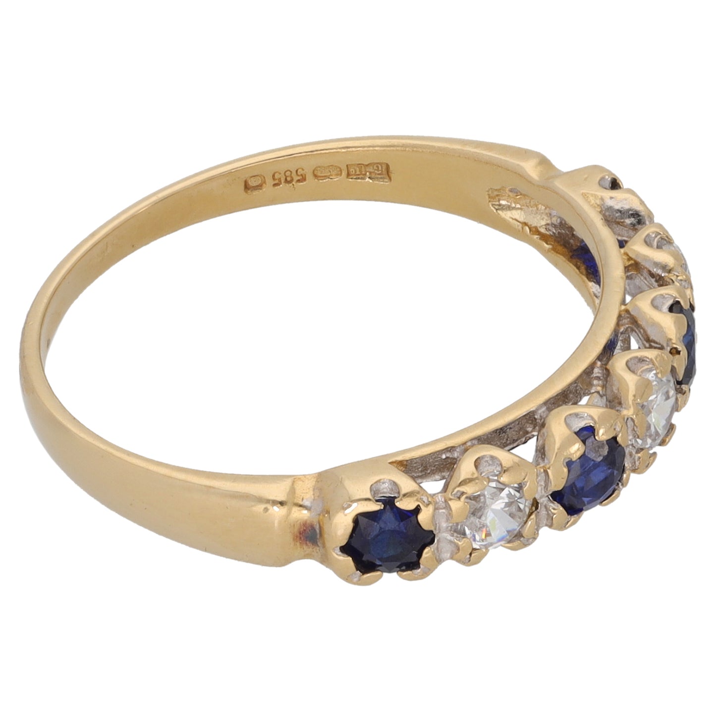 14ct Gold Imitation Half Eternity Ring Size N