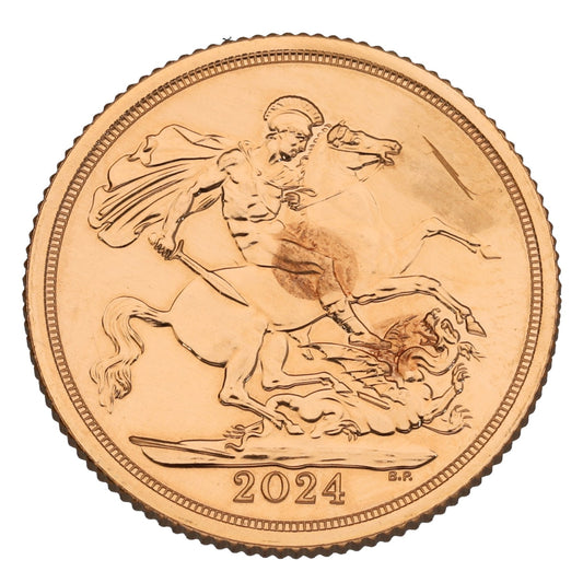 22ct Gold King Charles III Full Sovereign Coin 2024