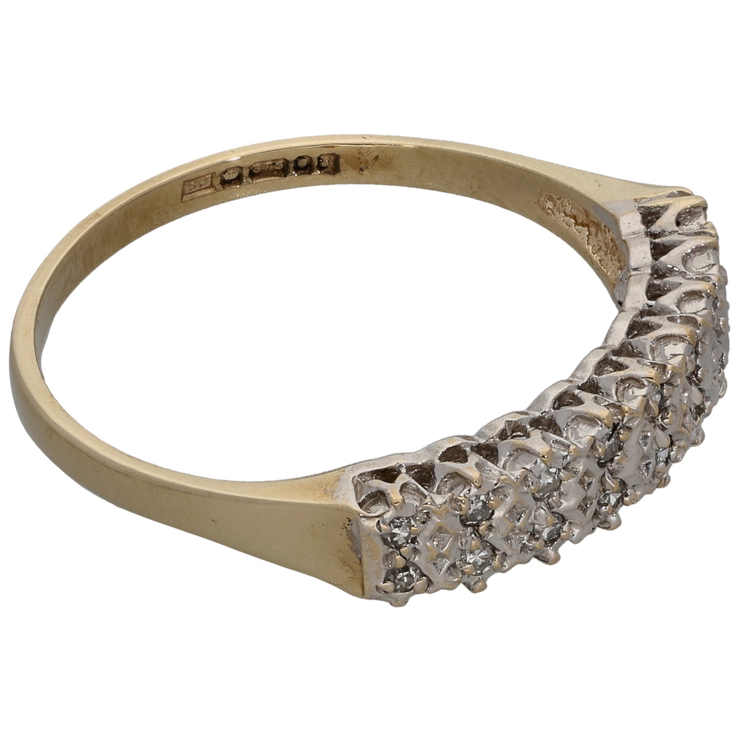 9ct Gold 0.09ct Diamond Half Eternity Ring Size N