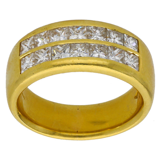 18ct Gold 1.68ct Diamond Half Eternity Ring Size M