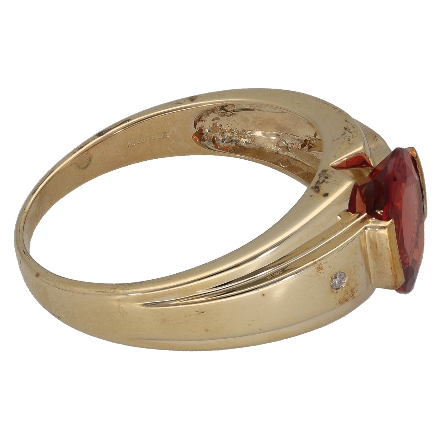 9ct Gold Andesine & 0.01ct Diamond Dress/Cocktail Ring Size U