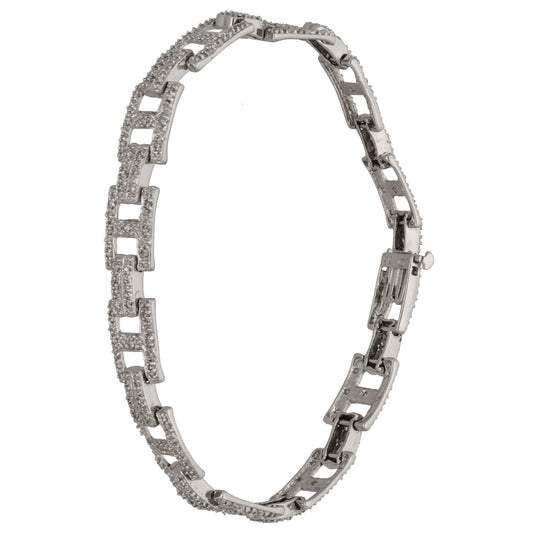 9ct White Gold 1.56ct Diamond Fancy Stone Set Bracelet