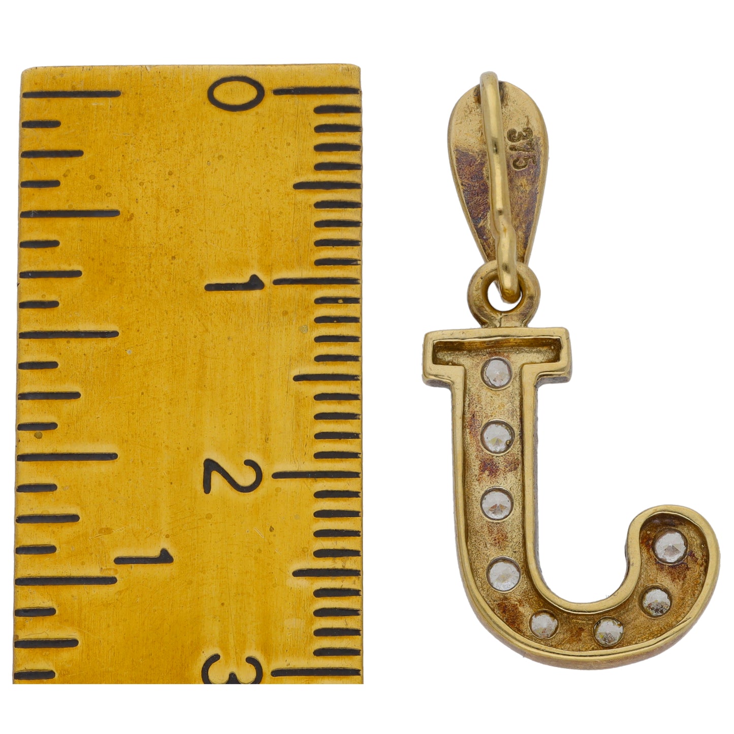 9ct Gold Cubic Zirconia Initial J Pendant