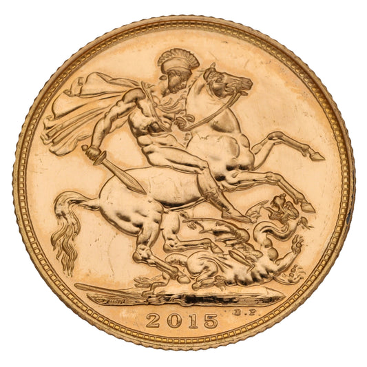 22ct Gold Queen Elizabeth II Full Sovereign Coin 2015