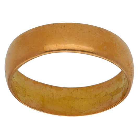 22ct Gold Plain Wedding Ring Size J