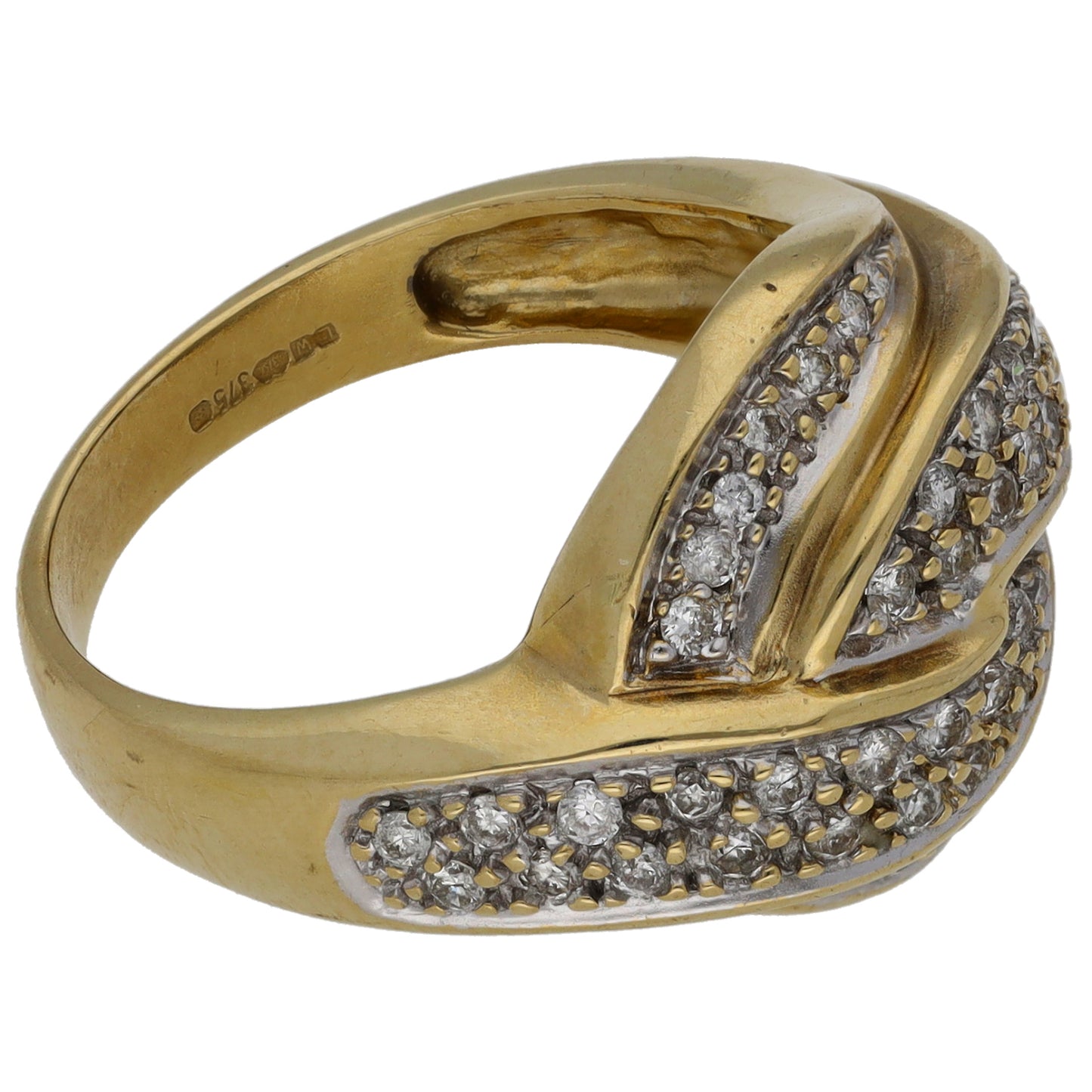 9ct Gold 0.84ct Diamond Alternative Ring Size N