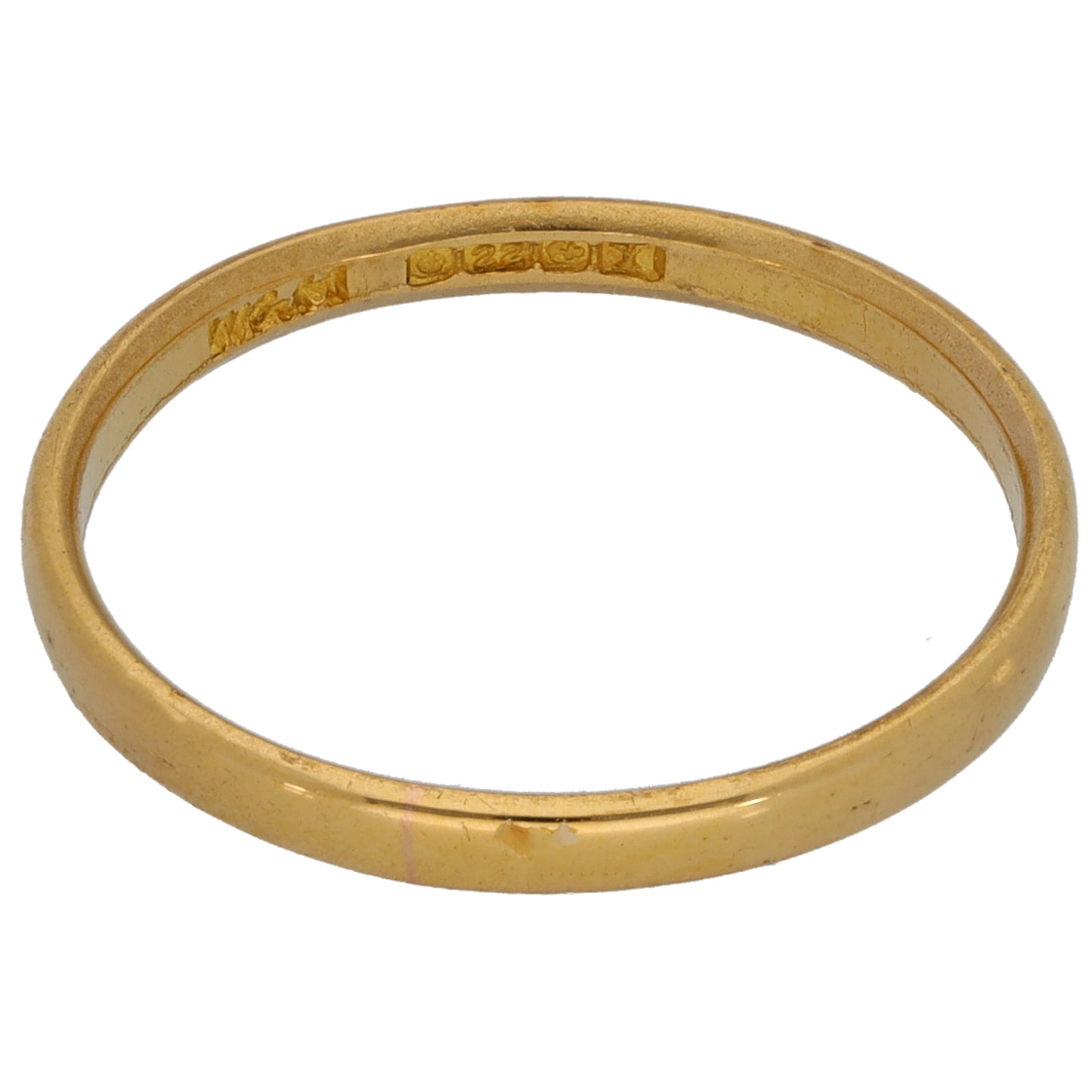 22ct Gold Plain Wedding Ring Size N