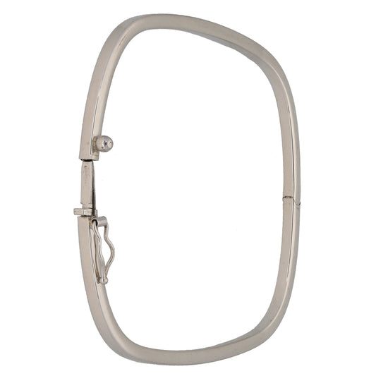 9ct White Gold Hinged/Clasp Bangle