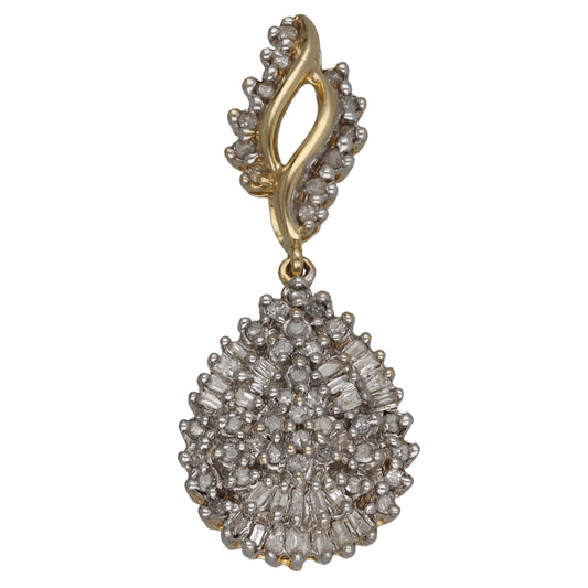 9ct Gold 0.35ct Diamond Cluster Pendant