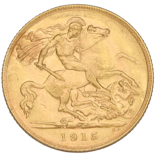 22ct Gold King George V Half Sovereign Coin 1915