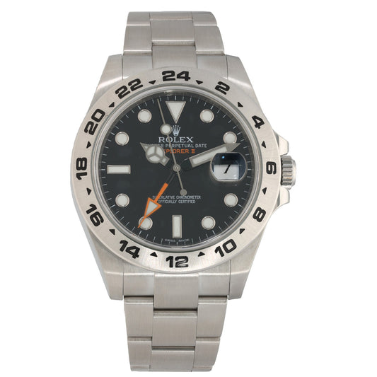 Rolex Explorer II 216570, black dialed watch in stainless steel case and bracelet