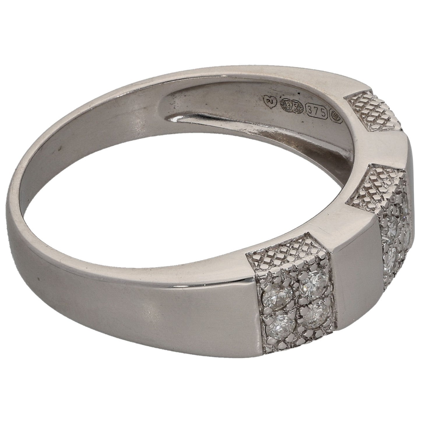 9ct White Gold 0.25ct Diamond Dress/Cocktail Ring Size O