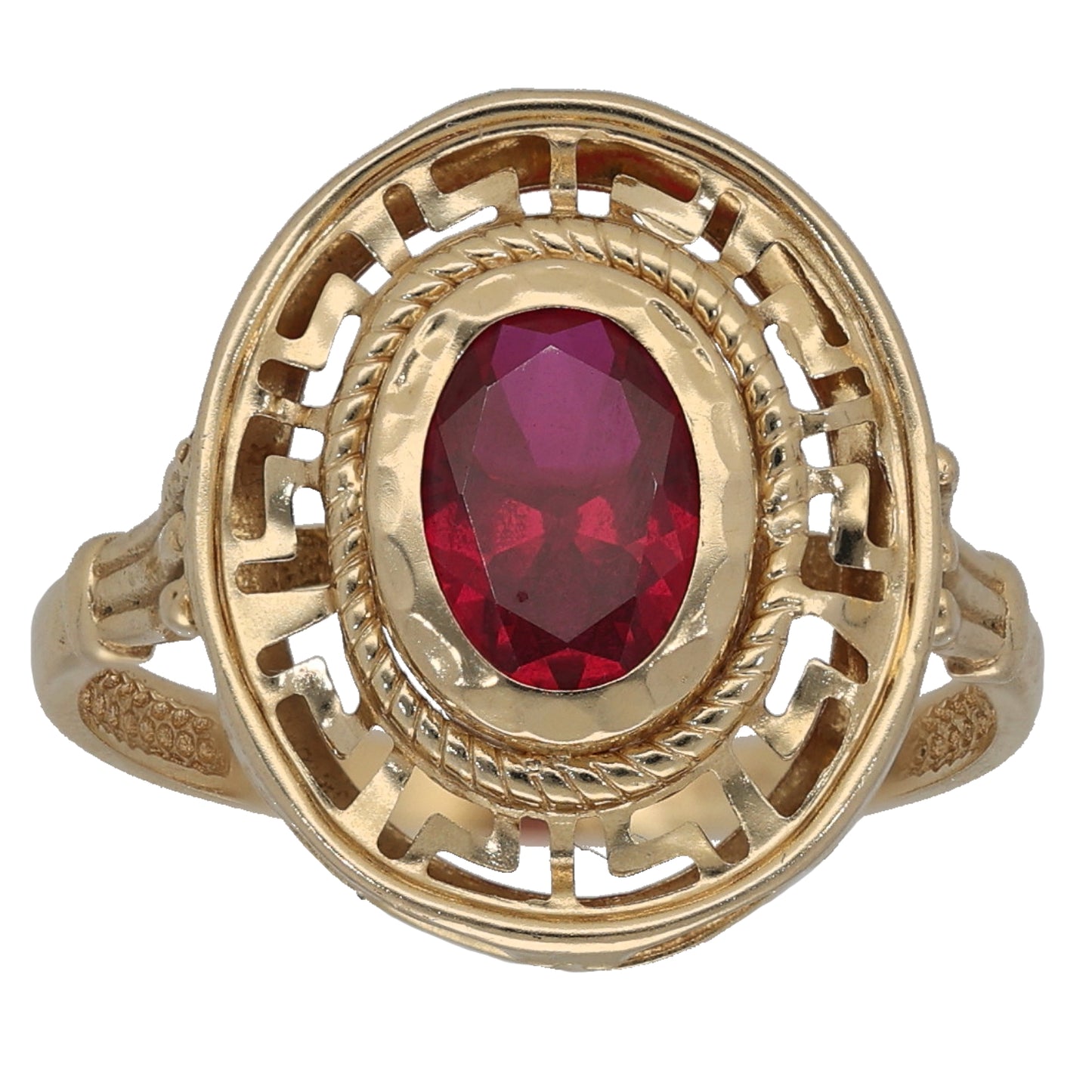 14ct Gold Imitation Single Stone Ring Size P