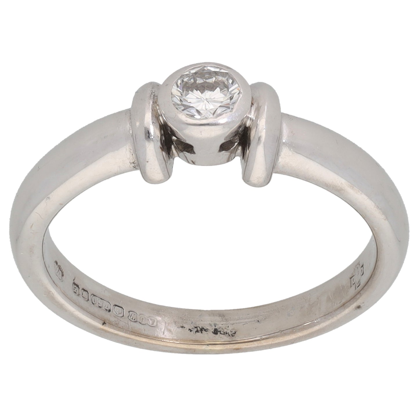 18ct White Gold 0.24ct Diamond Solitaire Ring Size K